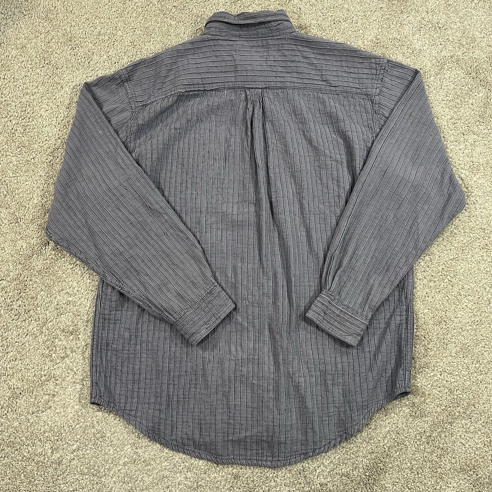 VTG Territory Ahead Textured Stripe Shirt XL Cotton Button Down Rugged Casual - Picture 9 of 10